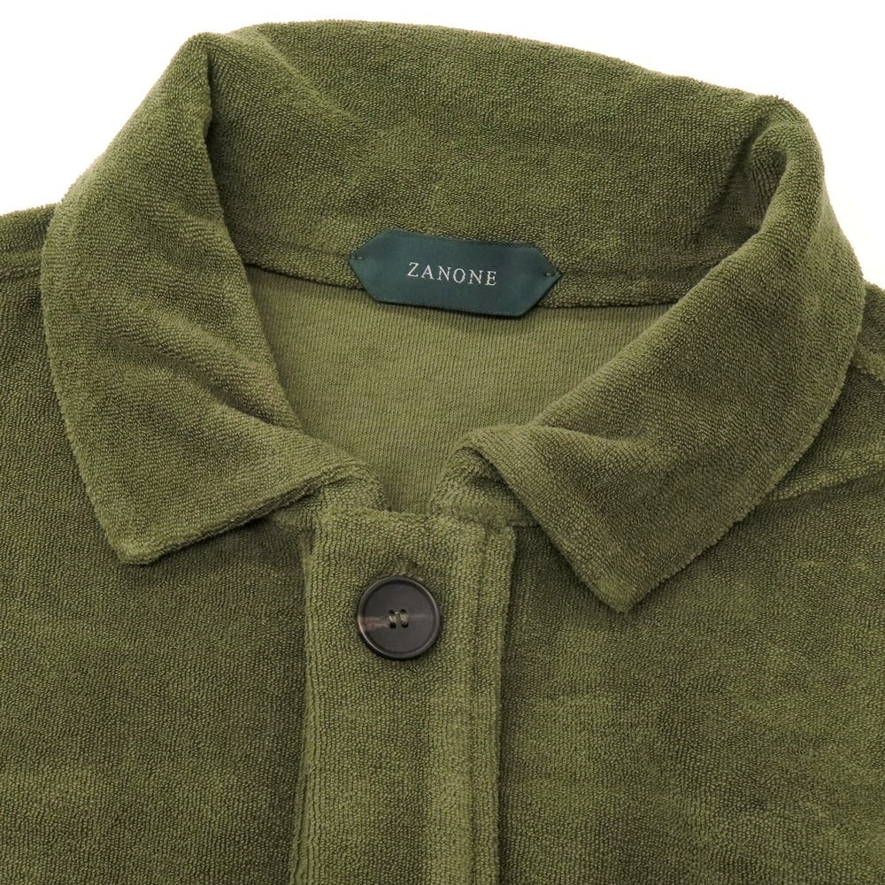 新品】ザノーネ ZANONE コットン パイル ブルゾン オリーブ【サイズL