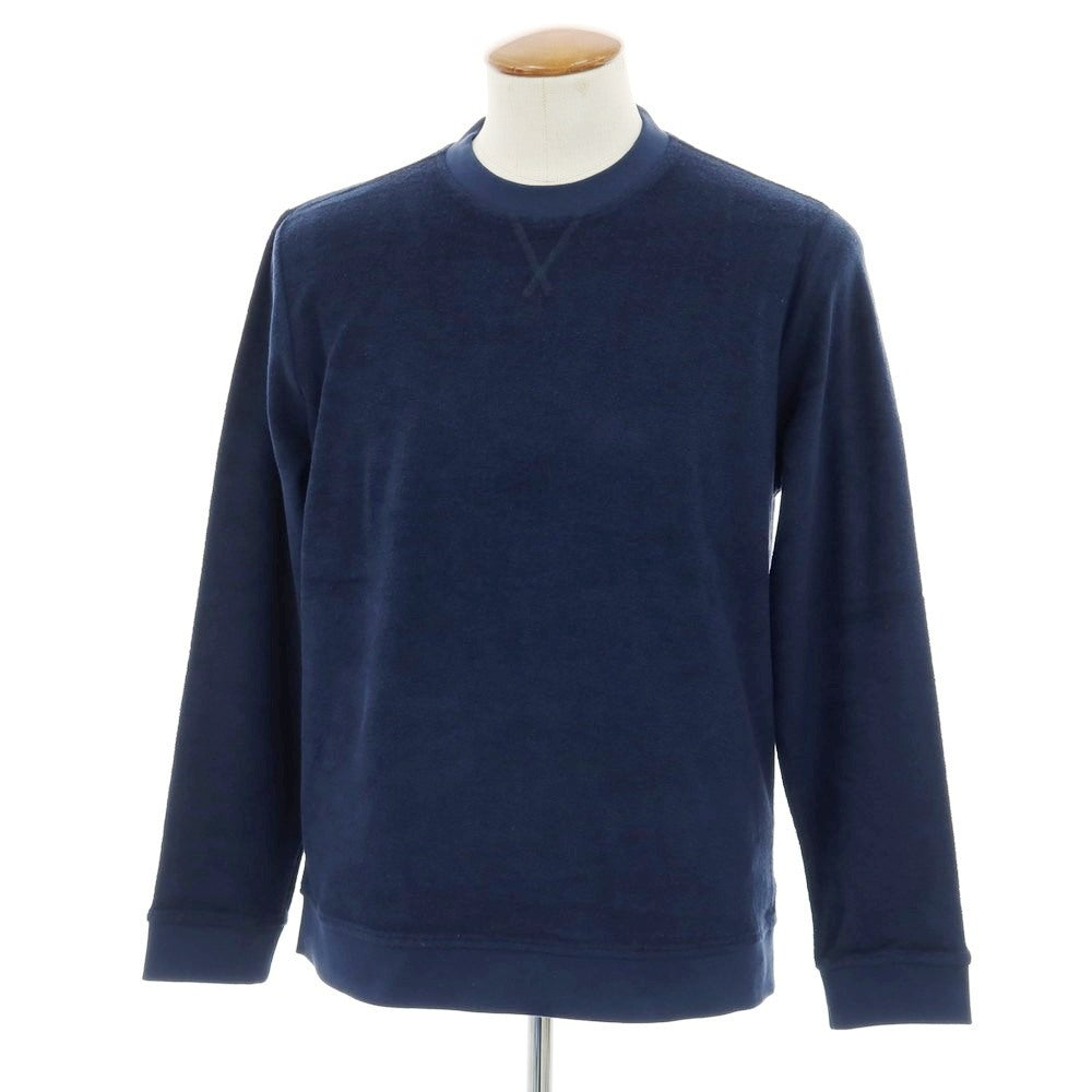【新品】ザノーネ ZANONE コットン パイル クルーネック スウェット ネイビー【 サイズM 】【 状態ランクN 】【 メンズ 】 [DPD]