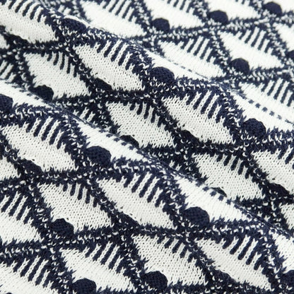 【新品】ザノーネ ZANONE ハイゲージ コットン 半袖 ポロニット ネイビーxホワイト【 48 】【 状態ランクN 】【 メンズ 】