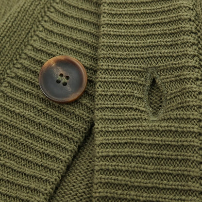 【新品】ザノーネ ZANONE ミドルゲージ コットン カーディガン オリーブグリーン【 46 】【 状態ランクN 】【 メンズ 】