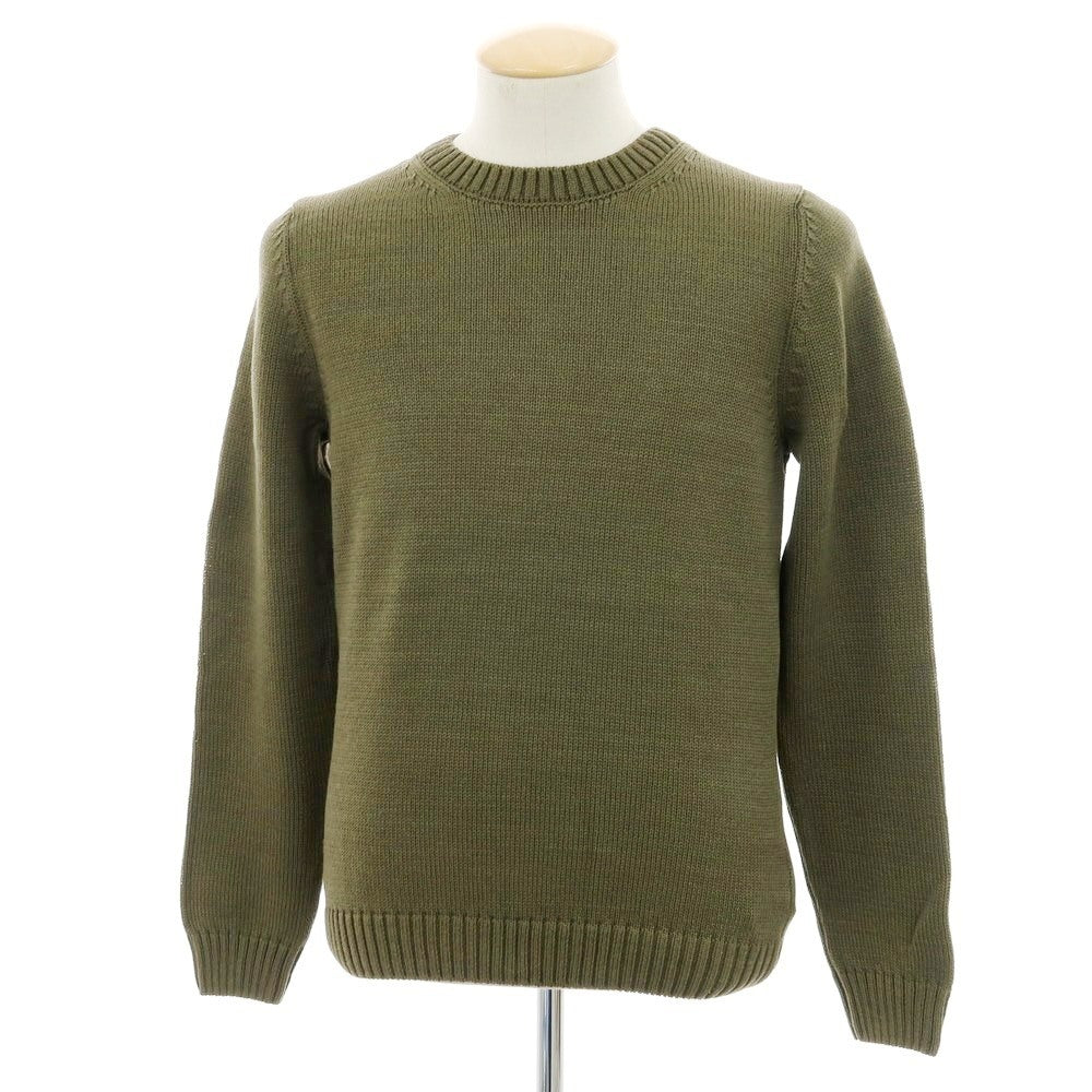 【新品】ザノーネ ZANONE ミドルゲージ コットン クルーネック プルオーバーニット オリーブグリーン【 46 】【 状態ランクN 】【 メンズ 】