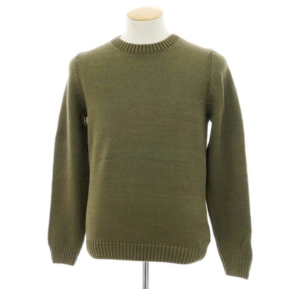 【新品】ザノーネ ZANONE ミドルゲージ コットン クルーネック プルオーバーニット オリーブグリーン【 46 】【 状態ランクN 】【 メンズ 】