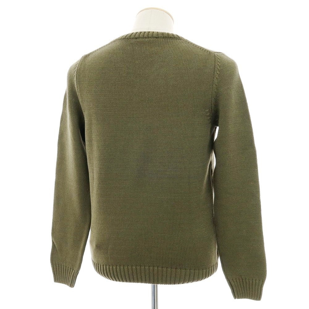 【新品】ザノーネ ZANONE ミドルゲージ コットン クルーネック プルオーバーニット オリーブグリーン【 46 】【 状態ランクN 】【 メンズ 】