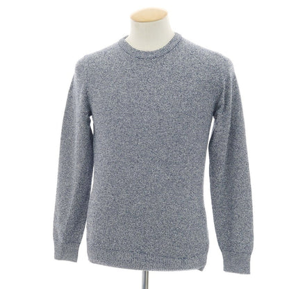 【新品】ザノーネ ZANONE コットンナイロン ブークレー ボーダークルーネック プルオーバーニット ネイビーxホワイト【 46 】【 状態ランクN 】【 メンズ 】