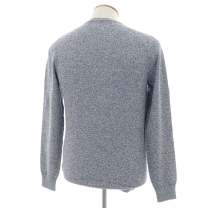 【新品】ザノーネ ZANONE コットンナイロン ブークレー ボーダークルーネック プルオーバーニット ネイビーxホワイト【 48 】【 状態ランクN 】【 メンズ 】