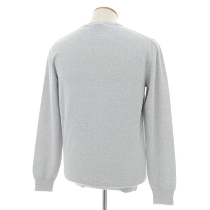 【新品アウトレット】ザノーネ ZANONE コットンナイロン ブークレー ボーダークルーネック プルオーバーニット グレーxホワイト【 50 】【 状態ランクN- 】【 メンズ 】