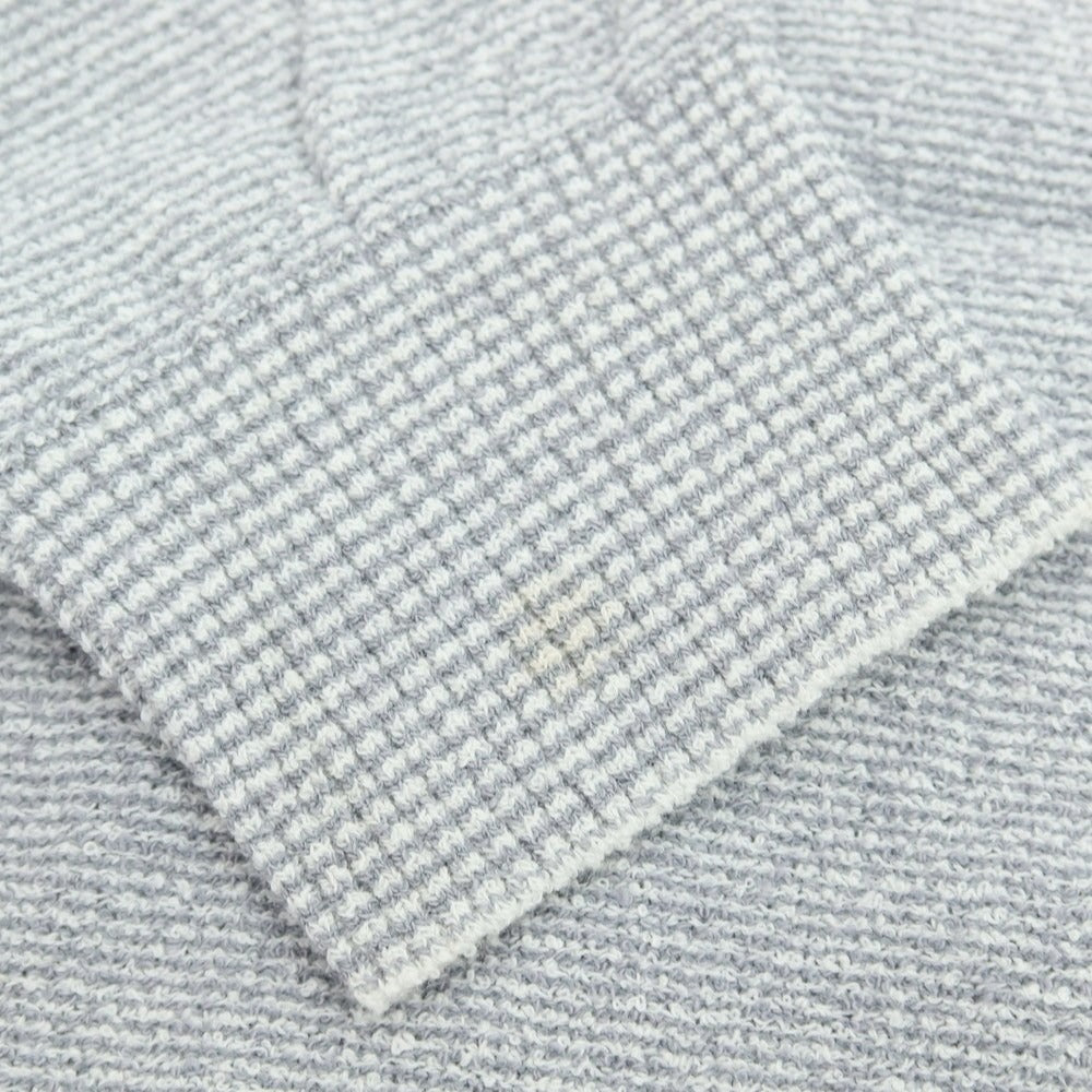 【新品アウトレット】ザノーネ ZANONE コットンナイロン ブークレー ボーダークルーネック プルオーバーニット グレーxホワイト【 50 】【 状態ランクN- 】【 メンズ 】