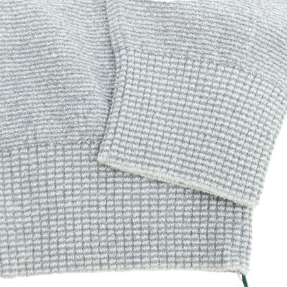 【新品】ザノーネ ZANONE コットンナイロン ブークレー ボーダークルーネック プルオーバーニット グレーxホワイト【 52 】【 状態ランクN 】【 メンズ 】