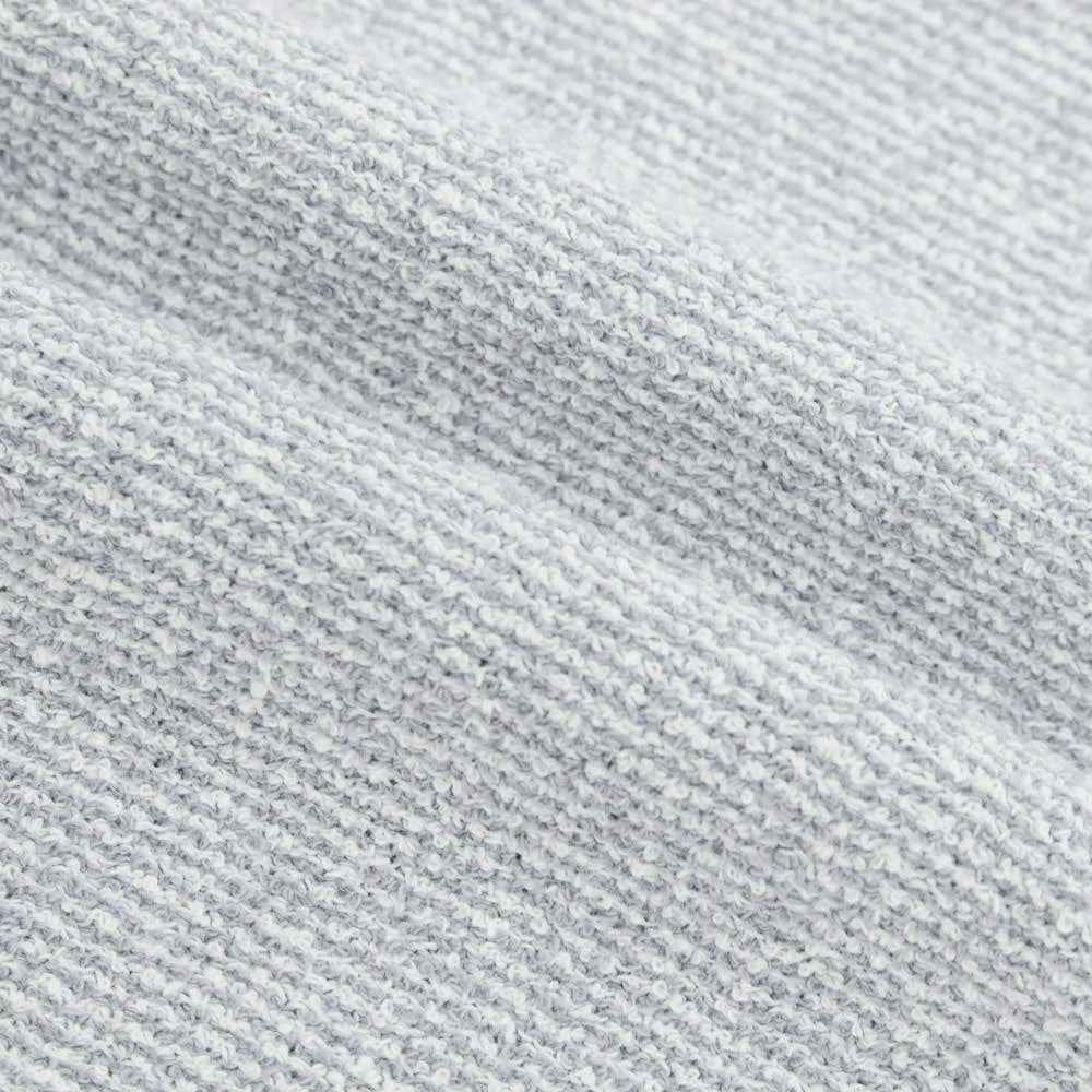 【新品】ザノーネ ZANONE コットンナイロン ブークレー ボーダークルーネック プルオーバーニット グレーxホワイト【 52 】【 状態ランクN 】【 メンズ 】