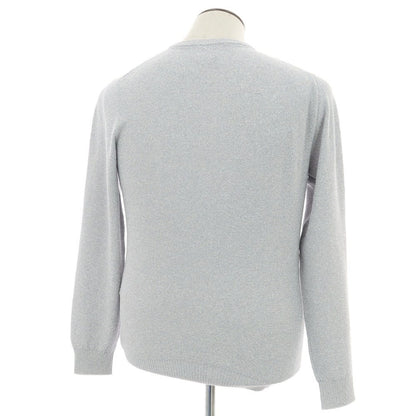 【新品】ザノーネ ZANONE コットンナイロン ブークレー ボーダークルーネック プルオーバーニット グレーxホワイト【 52 】【 状態ランクN 】【 メンズ 】