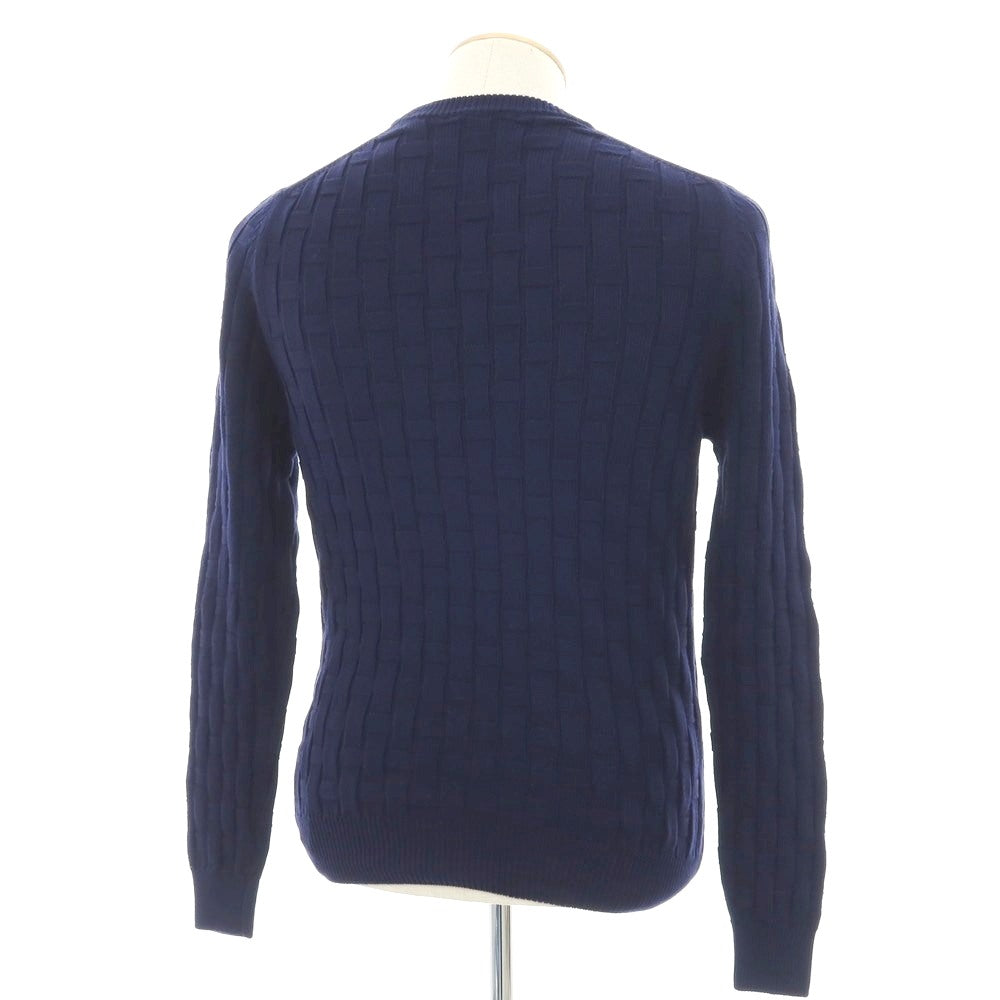 【新品】ザノーネ ZANONE コットン クルーネック プルオーバーニット ネイビー【 46 】【 状態ランクN 】【 メンズ 】