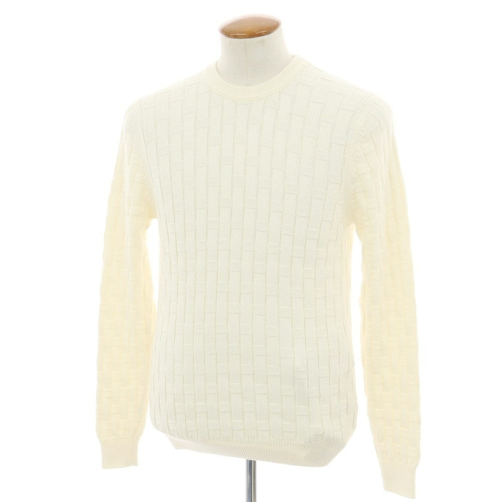 【新品】ザノーネ ZANONE コットン クルーネック プルオーバーニット アイボリー【 48 】【 状態ランクN 】【 メンズ 】