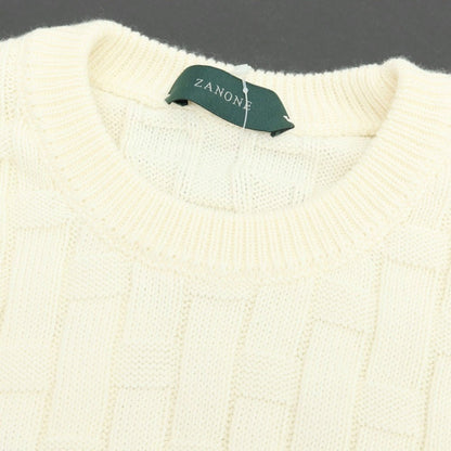 【新品】ザノーネ ZANONE コットン クルーネック プルオーバーニット アイボリー【 48 】【 状態ランクN 】【 メンズ 】