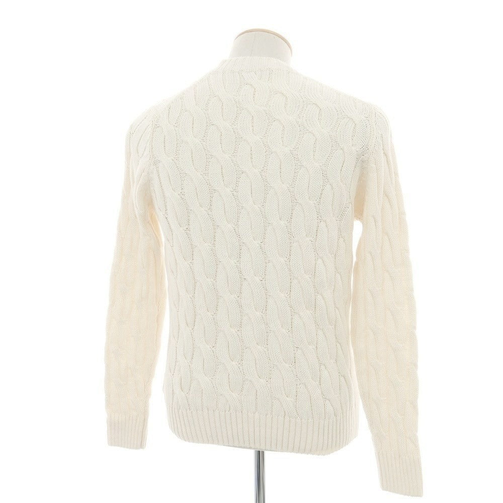 【新品】ザノーネ ZANONE ミドルゲージコットン ケーブル編み クルーネックニット アイボリー【 50 】【 状態ランクN 】【 メンズ 】