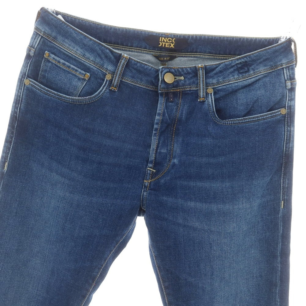 【新品】インコテックス ブルーディヴィジョン INCOTEX BLUE DIVISION ストレッチ タイトテーパードデニムパンツ ジーンズ ダークブルー【 33 】【 状態ランクN 】【 メンズ 】