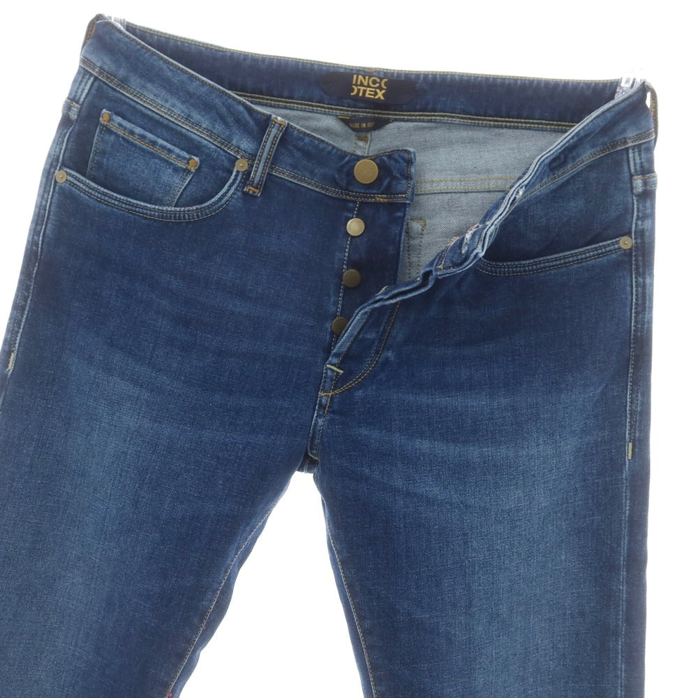 【新品】インコテックス ブルーディヴィジョン INCOTEX BLUE DIVISION ストレッチ タイトテーパードデニムパンツ ジーンズ ダークブルー【 33 】【 状態ランクN 】【 メンズ 】