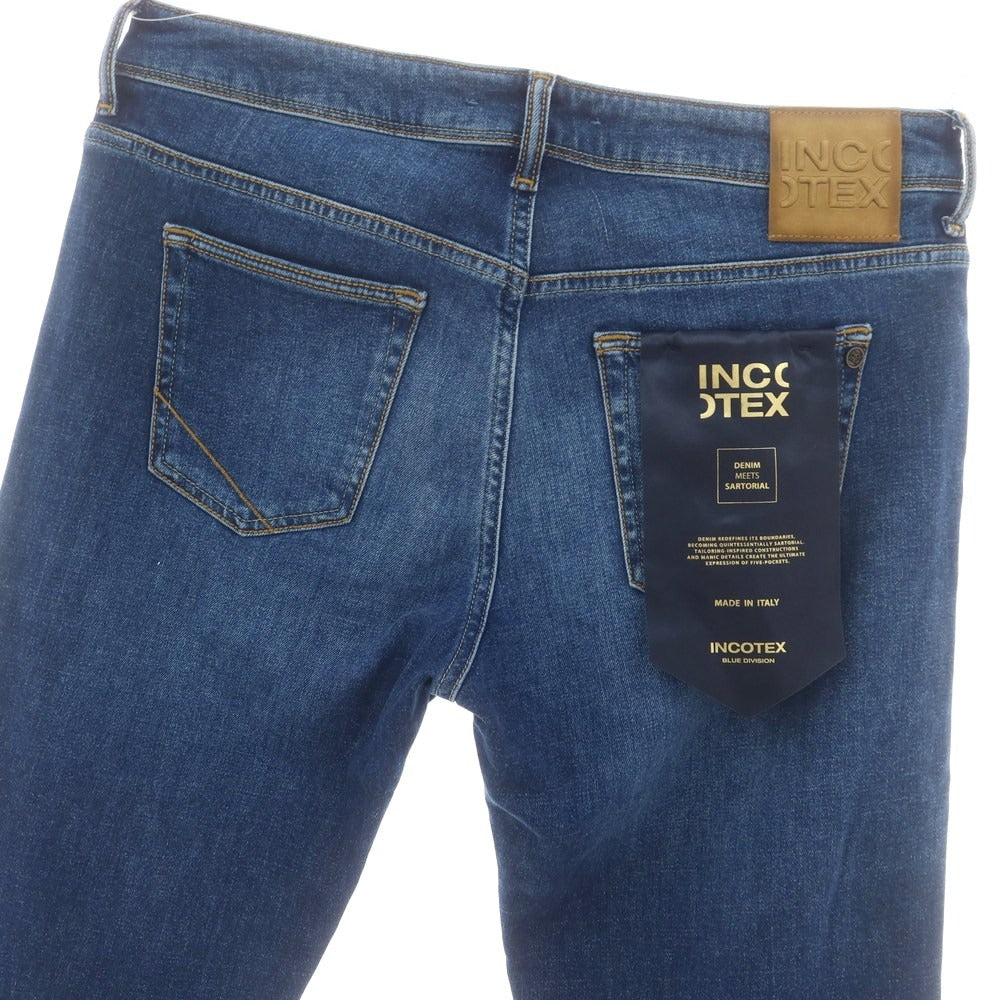 【新品】インコテックス ブルーディヴィジョン INCOTEX BLUE DIVISION ストレッチ タイトテーパードデニムパンツ ジーンズ ダークブルー【 33 】【 状態ランクN 】【 メンズ 】