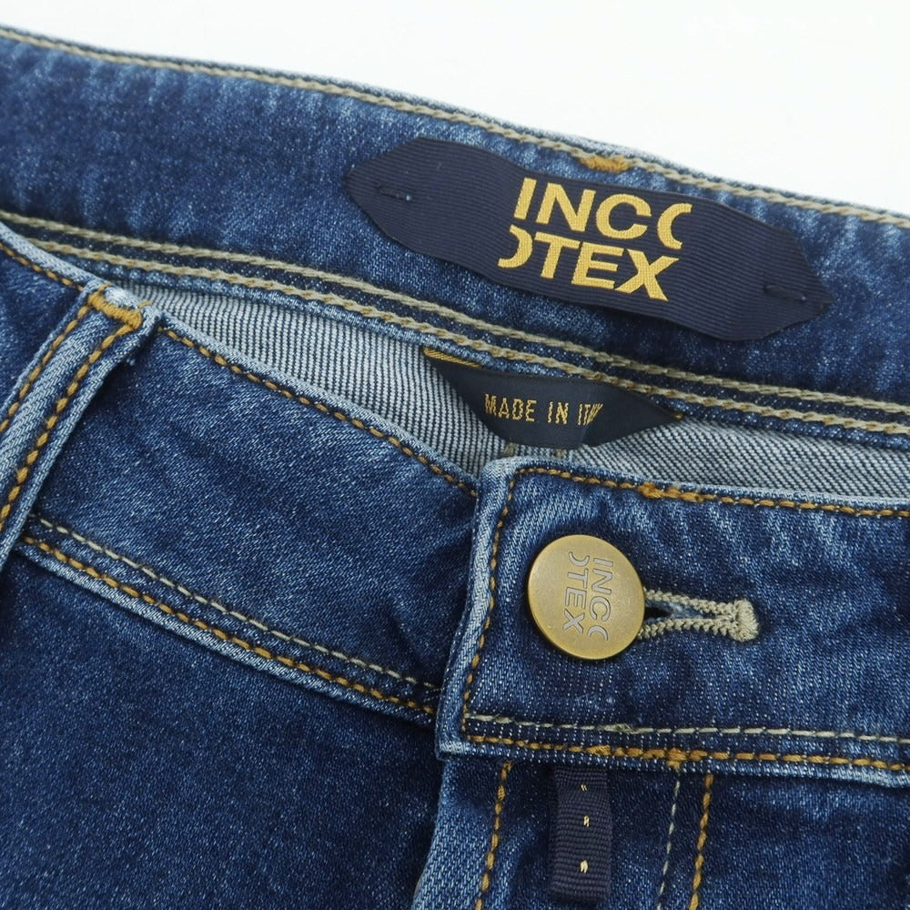 【新品】インコテックス ブルーディヴィジョン INCOTEX BLUE DIVISION ストレッチ タイトテーパードデニムパンツ ジーンズ ダークブルー【サイズ33】【 状態ランクN 】【 メンズ 】 [CPD]