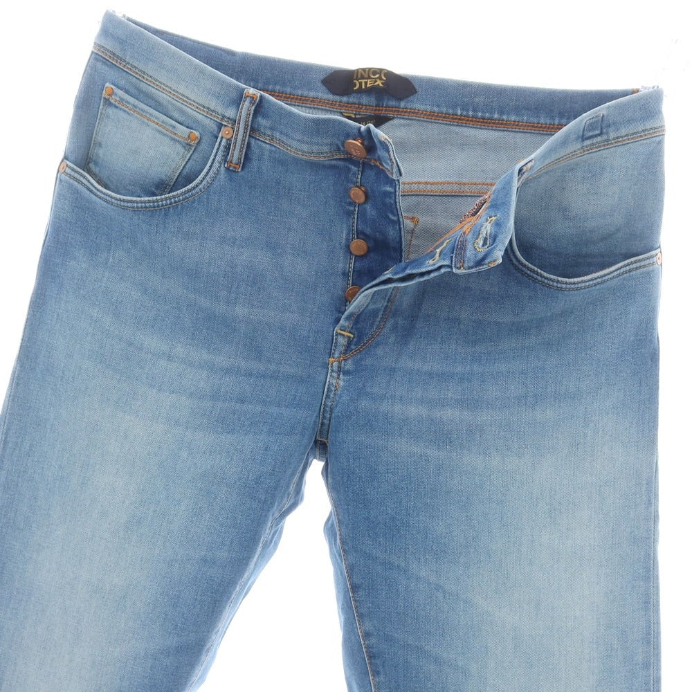 【新品】インコテックス ブルーディヴィジョン INCOTEX BLUE DIVISION ストレッチ タイトテーパードデニムパンツ ジーンズ ライトブルー【 33 】【 状態ランクN 】【 メンズ 】