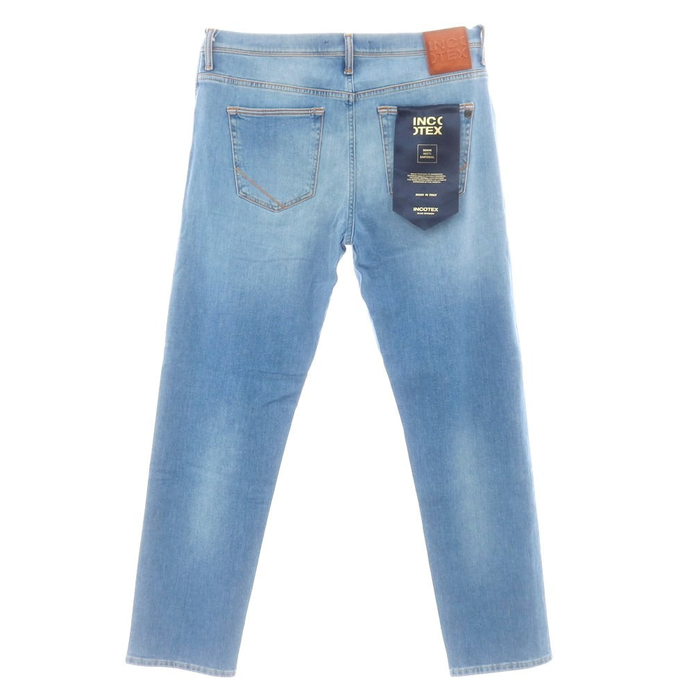 【新品】インコテックス ブルーディヴィジョン INCOTEX BLUE DIVISION ストレッチ タイトテーパードデニムパンツ ジーンズ ライトブルー【 33 】【 状態ランクN 】【 メンズ 】