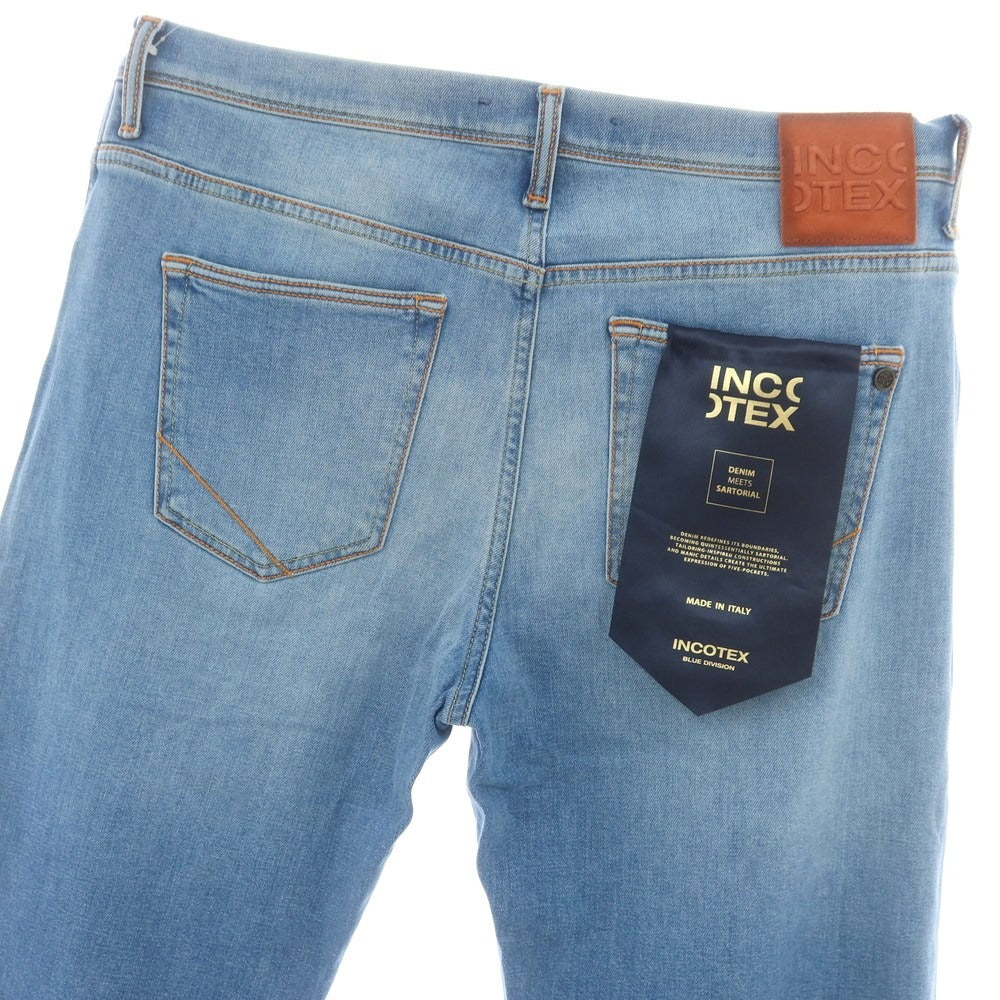 【新品】インコテックス ブルーディヴィジョン INCOTEX BLUE DIVISION ストレッチ タイトテーパードデニムパンツ ジーンズ ライトブルー【 33 】【 状態ランクN 】【 メンズ 】