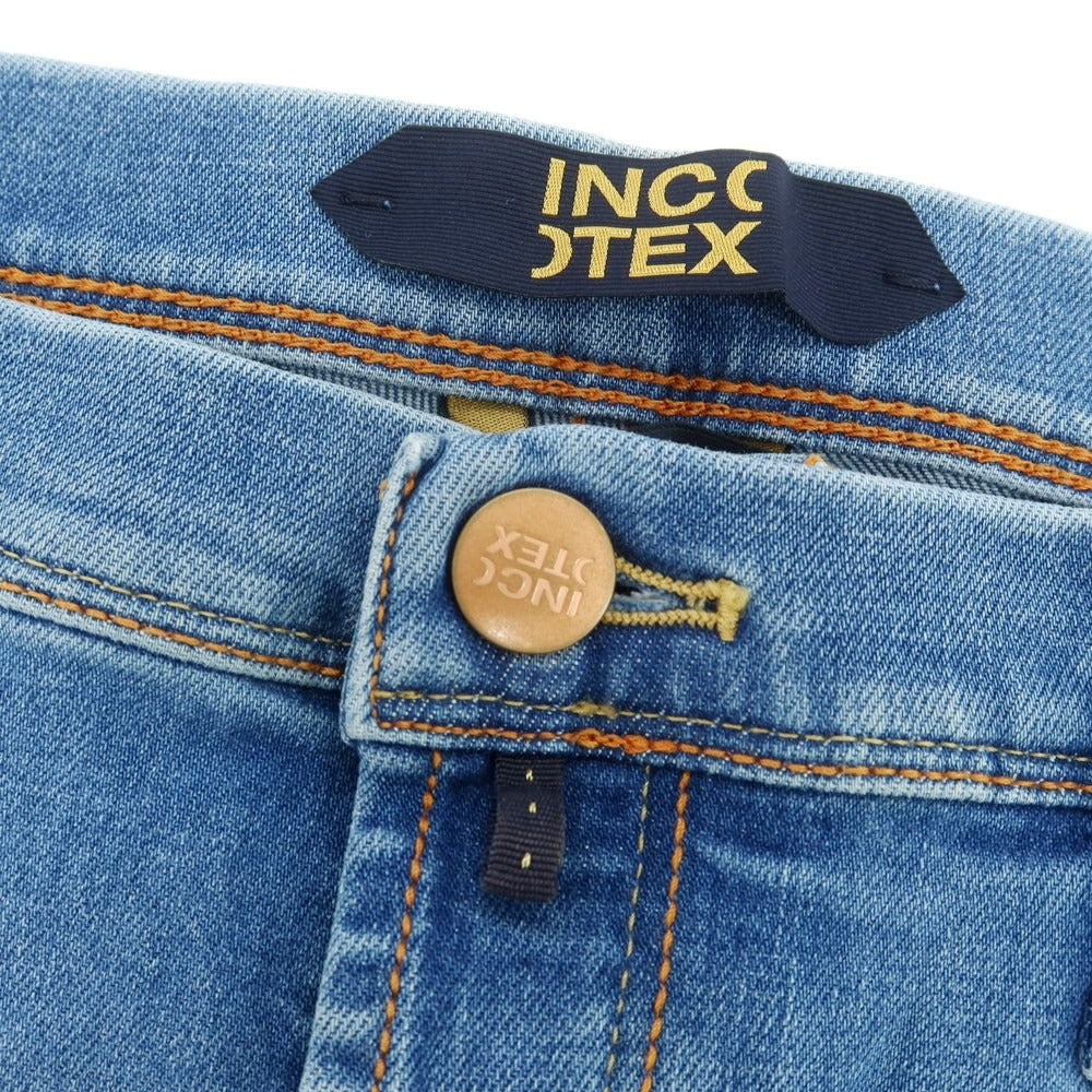 【新品】インコテックス ブルーディヴィジョン INCOTEX BLUE DIVISION ストレッチ タイトテーパードデニムパンツ ジーンズ ライトブルー【 33 】【 状態ランクN 】【 メンズ 】