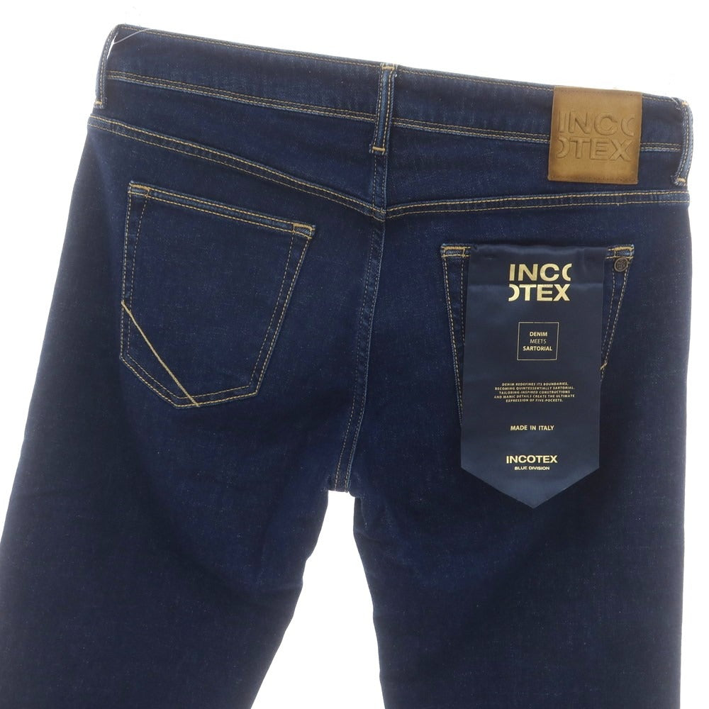 【新品】インコテックス ブルーディヴィジョン INCOTEX BLUE DIVISION ストレッチ タイトテーパードデニムパンツ ジーンズ ネイビー【 33 】【 状態ランクN 】【 メンズ 】