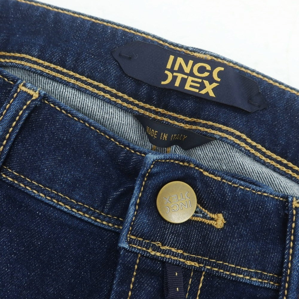 【新品】インコテックス ブルーディヴィジョン INCOTEX BLUE DIVISION ストレッチ タイトテーパードデニムパンツ ジーンズ ネイビー【 33 】【 状態ランクN 】【 メンズ 】