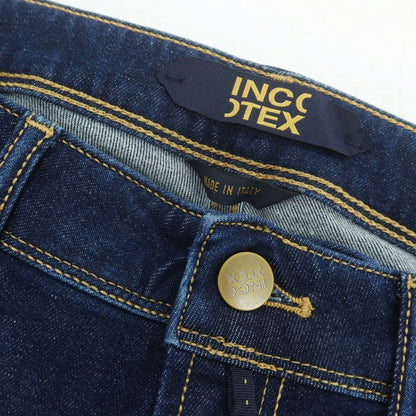 【新品】インコテックス ブルーディヴィジョン INCOTEX BLUE DIVISION ストレッチ タイトテーパードデニムパンツ ジーンズ ネイビー【 33 】【 状態ランクN 】【 メンズ 】