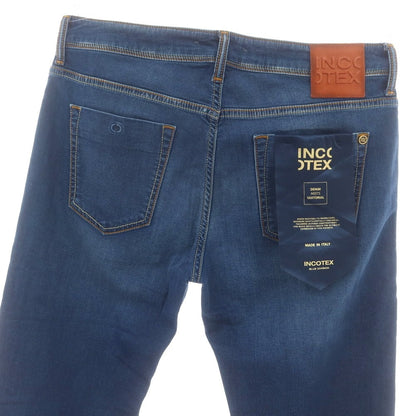 【新品】インコテックス ブルーディヴィジョン INCOTEX BLUE DIVISION ストレッチ タイトテーパードデニムパンツ ジーンズ ブルー【 33 】【 状態ランクN 】【 メンズ 】