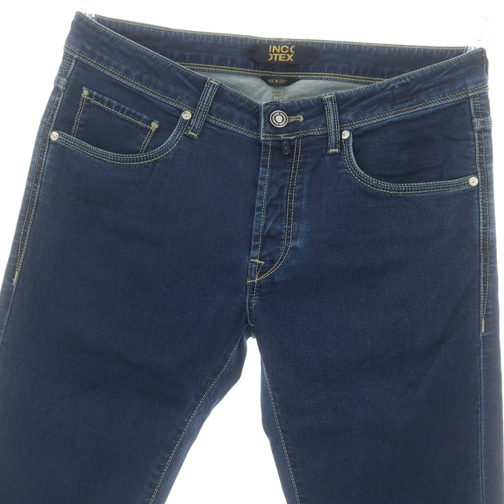 【新品】インコテックス ブルーディヴィジョン INCOTEX BLUE DIVISION ストレッチ タイトテーパードデニムパンツ ジーンズ ネイビー【 33 】【 状態ランクN 】【 メンズ 】