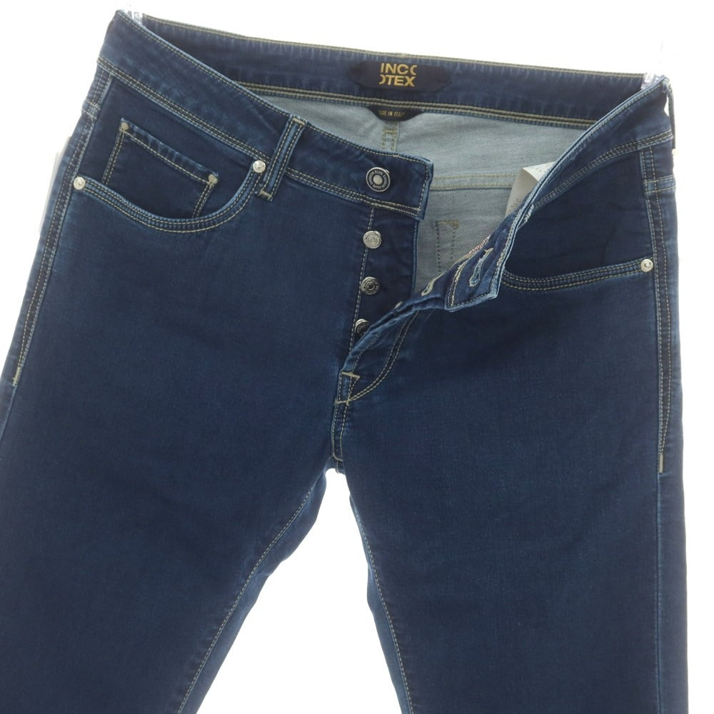 【新品】インコテックス ブルーディヴィジョン INCOTEX BLUE DIVISION ストレッチ タイトテーパードデニムパンツ ジーンズ ネイビー【 33 】【 状態ランクN 】【 メンズ 】
