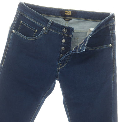 【新品】インコテックス ブルーディヴィジョン INCOTEX BLUE DIVISION ストレッチ タイトテーパードデニムパンツ ジーンズ ネイビー【 33 】【 状態ランクN 】【 メンズ 】