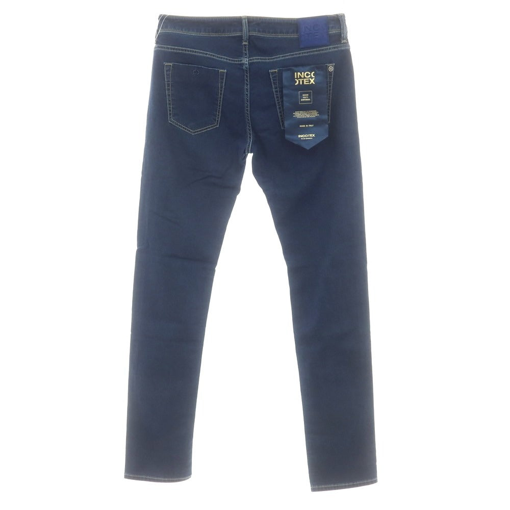 【新品】インコテックス ブルーディヴィジョン INCOTEX BLUE DIVISION ストレッチ タイトテーパードデニムパンツ ジーンズ ネイビー【 33 】【 状態ランクN 】【 メンズ 】