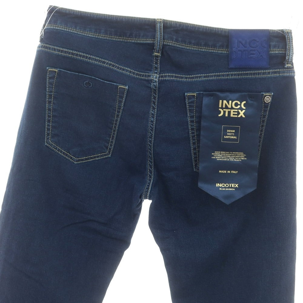 【新品】インコテックス ブルーディヴィジョン INCOTEX BLUE DIVISION ストレッチ タイトテーパードデニムパンツ ジーンズ ネイビー【 33 】【 状態ランクN 】【 メンズ 】