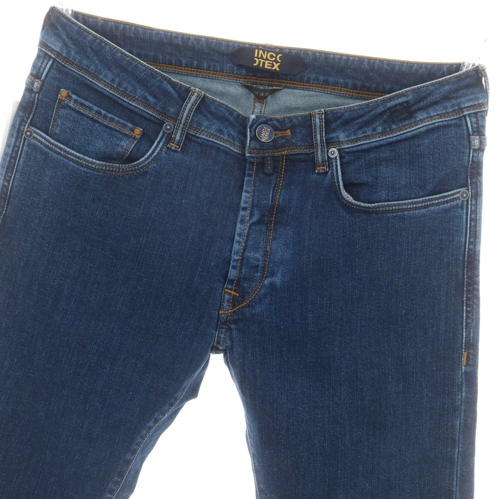 【新品】インコテックス ブルーディヴィジョン INCOTEX BLUE DIVISION ストレッチ タイトテーパードデニムパンツ ジーンズ ネイビー【 33 】【 状態ランクN 】【 メンズ 】