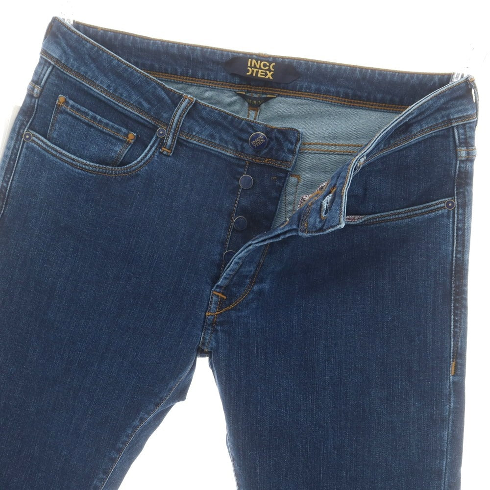 【新品】インコテックス ブルーディヴィジョン INCOTEX BLUE DIVISION ストレッチ タイトテーパードデニムパンツ ジーンズ ネイビー【 33 】【 状態ランクN 】【 メンズ 】
