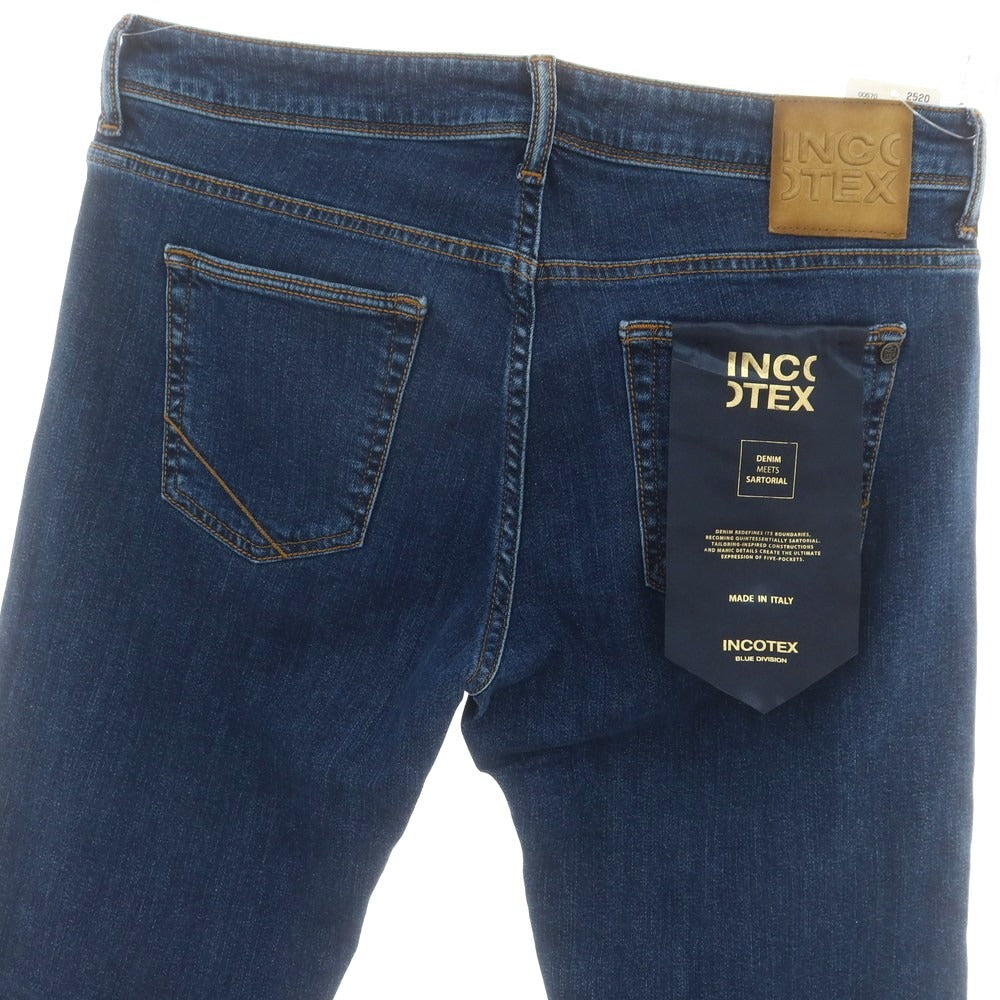 【新品】インコテックス ブルーディヴィジョン INCOTEX BLUE DIVISION ストレッチ タイトテーパードデニムパンツ ジーンズ ネイビー【 33 】【 状態ランクN 】【 メンズ 】