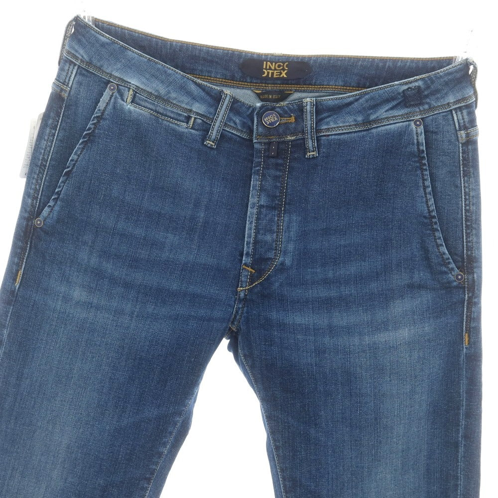 【新品】インコテックス ブルーディヴィジョン INCOTEX BLUE DIVISION スラントポケット ストレッチ タイトテーパードデニムパンツ ジーンズ ネイビー【 33 】【 状態ランクN 】【 メンズ 】