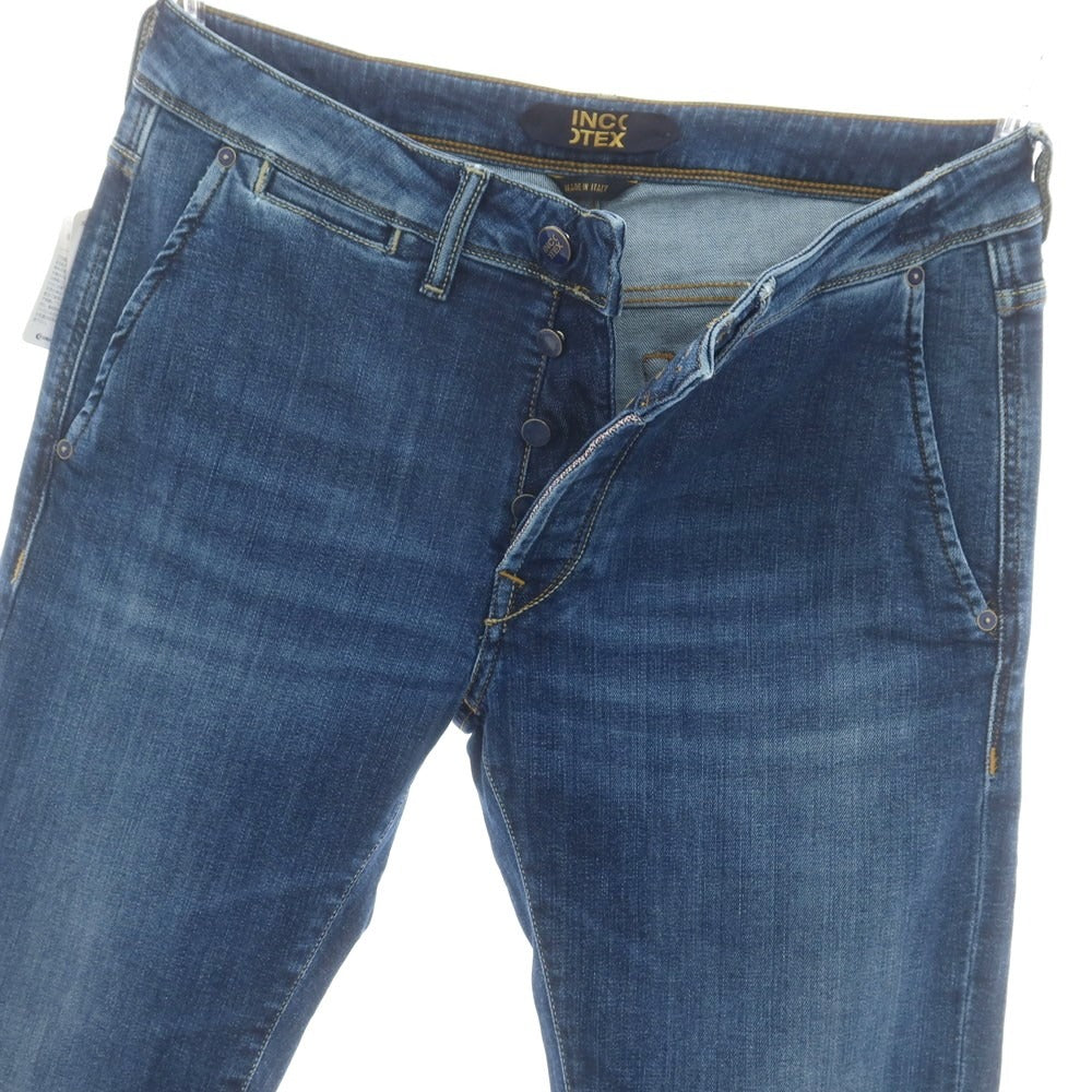 【新品】インコテックス ブルーディヴィジョン INCOTEX BLUE DIVISION スラントポケット ストレッチ タイトテーパードデニムパンツ ジーンズ ネイビー【 33 】【 状態ランクN 】【 メンズ 】