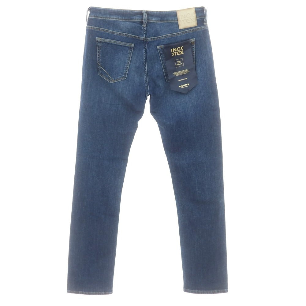 【新品】インコテックス ブルーディヴィジョン INCOTEX BLUE DIVISION スラントポケット ストレッチ タイトテーパードデニムパンツ ジーンズ ネイビー【 33 】【 状態ランクN 】【 メンズ 】
