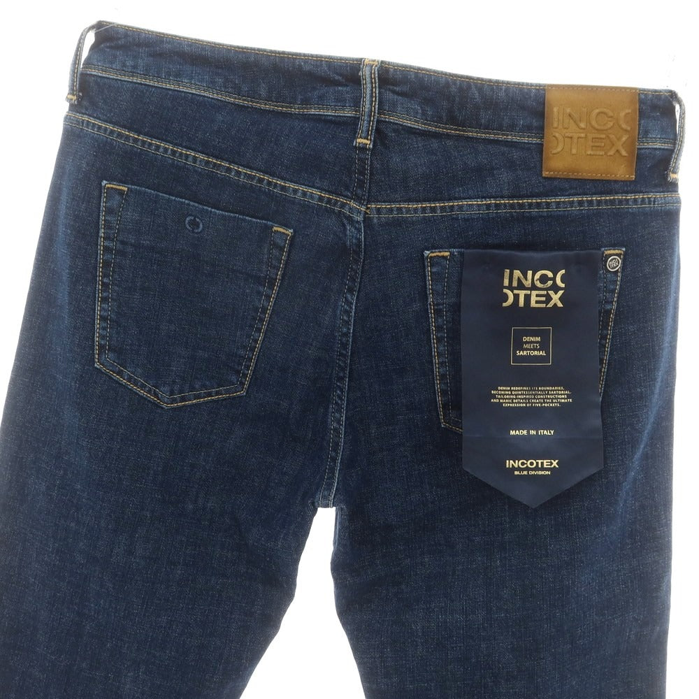 【新品】インコテックス ブルーディヴィジョン INCOTEX BLUE DIVISION ストレッチ タイトテーパードデニムパンツ ジーンズ ネイビー【 33 】【 状態ランクN 】【 メンズ 】
