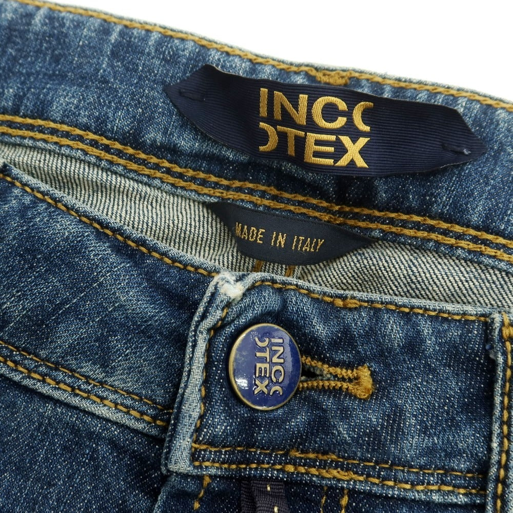【新品】インコテックス ブルーディヴィジョン INCOTEX BLUE DIVISION ストレッチ タイトテーパードデニムパンツ ジーンズ ブルー【サイズ33】【 状態ランクN 】【 メンズ 】 [CPD]