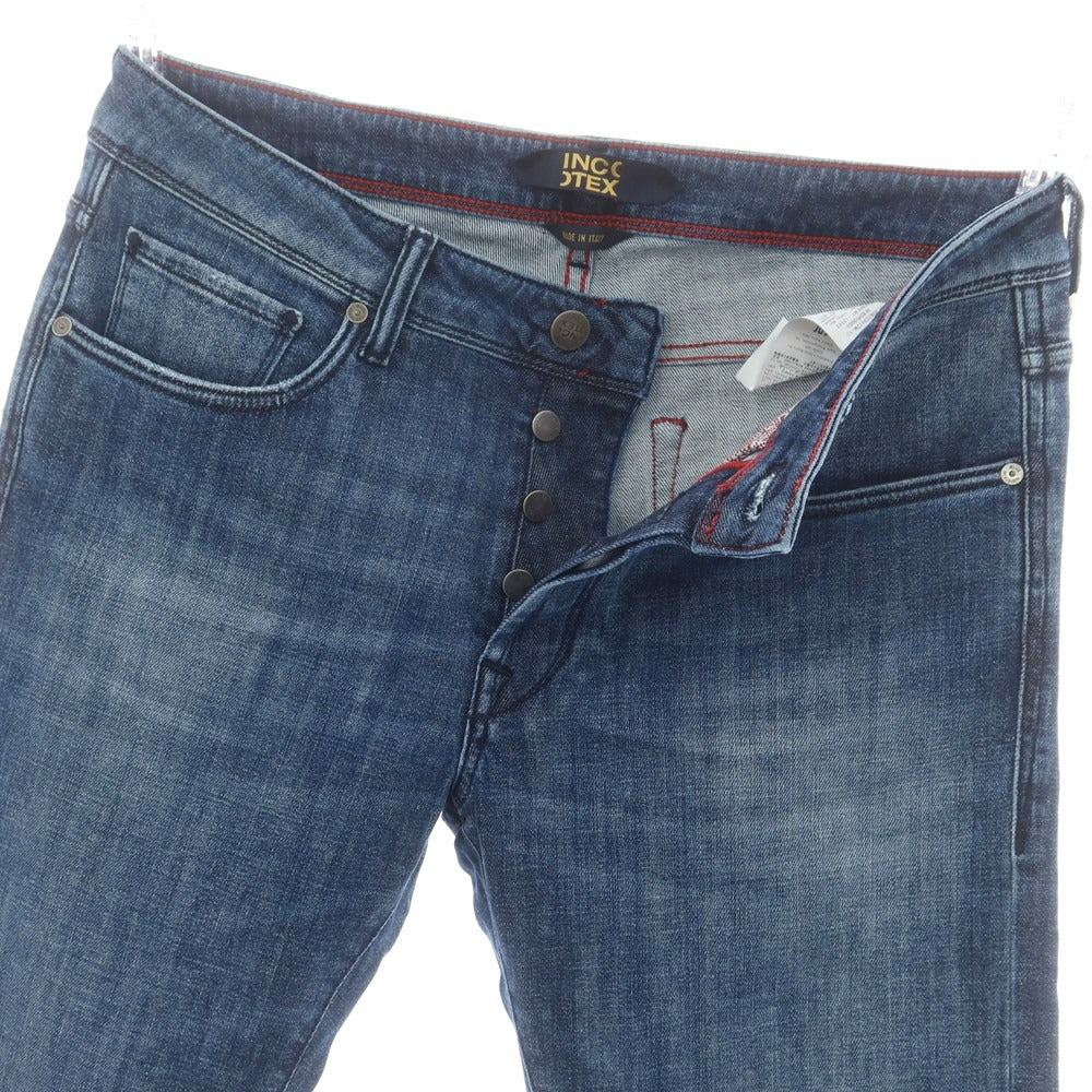 【新品アウトレット】インコテックス ブルーディヴィジョン INCOTEX BLUE DIVISION ストレッチ タイトテーパードデニムパンツ ダークブルー【 33 】【 状態ランクN- 】【 メンズ 】