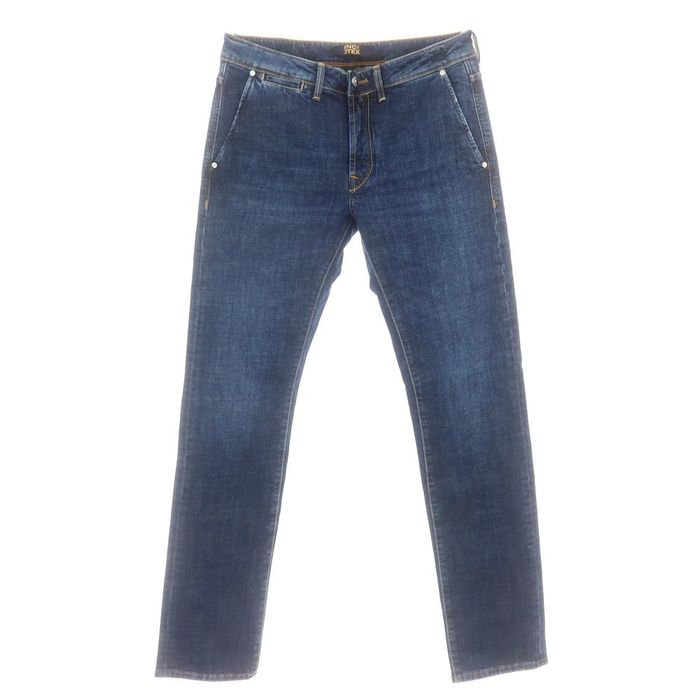 【新品】インコテックス ブルーディヴィジョン INCOTEX BLUE DIVISION ストレッチ タイトテーパードデニムパンツ ネイビー【 33 】【 状態ランクN 】【 メンズ 】