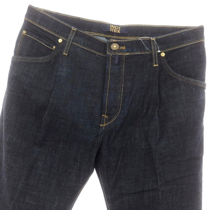 【新品アウトレット】インコテックス ブルーディヴィジョン INCOTEX BLUE DIVISION ワンプリーツ ストレッチ タイトテーパードデニムパンツ ネイビー【 33 】【 状態ランクN- 】【 メンズ 】