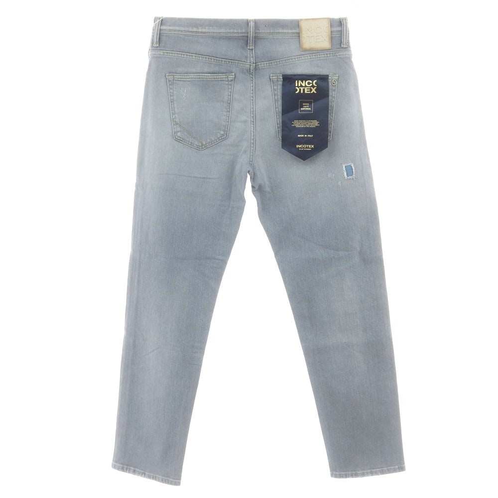 【新品】インコテックス ブルーディヴィジョン INCOTEX BLUE DIVISION ストレッチ タイトテーパードデニムパンツ ライトクールグレー【 33 】【 状態ランクN 】【 メンズ 】