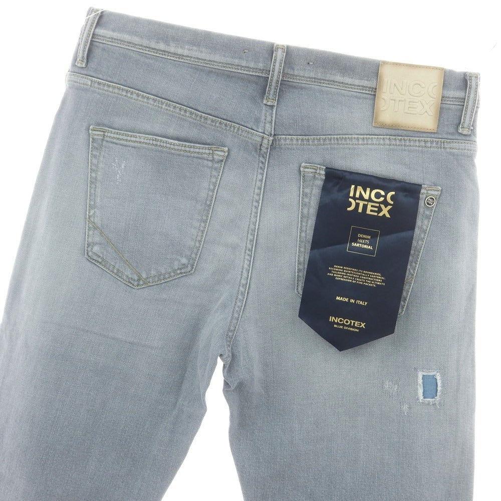 【新品】インコテックス ブルーディヴィジョン INCOTEX BLUE DIVISION ストレッチ タイトテーパードデニムパンツ ライトクールグレー【 33 】【 状態ランクN 】【 メンズ 】