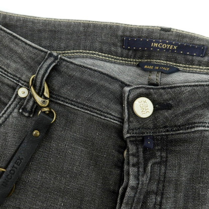 【新品】インコテックス ブルーディヴィジョン INCOTEX BLUE DIVISION ストレッチ タイトテーパードデニムパンツ ダークグレー【 32 】【 状態ランクN 】【 メンズ 】