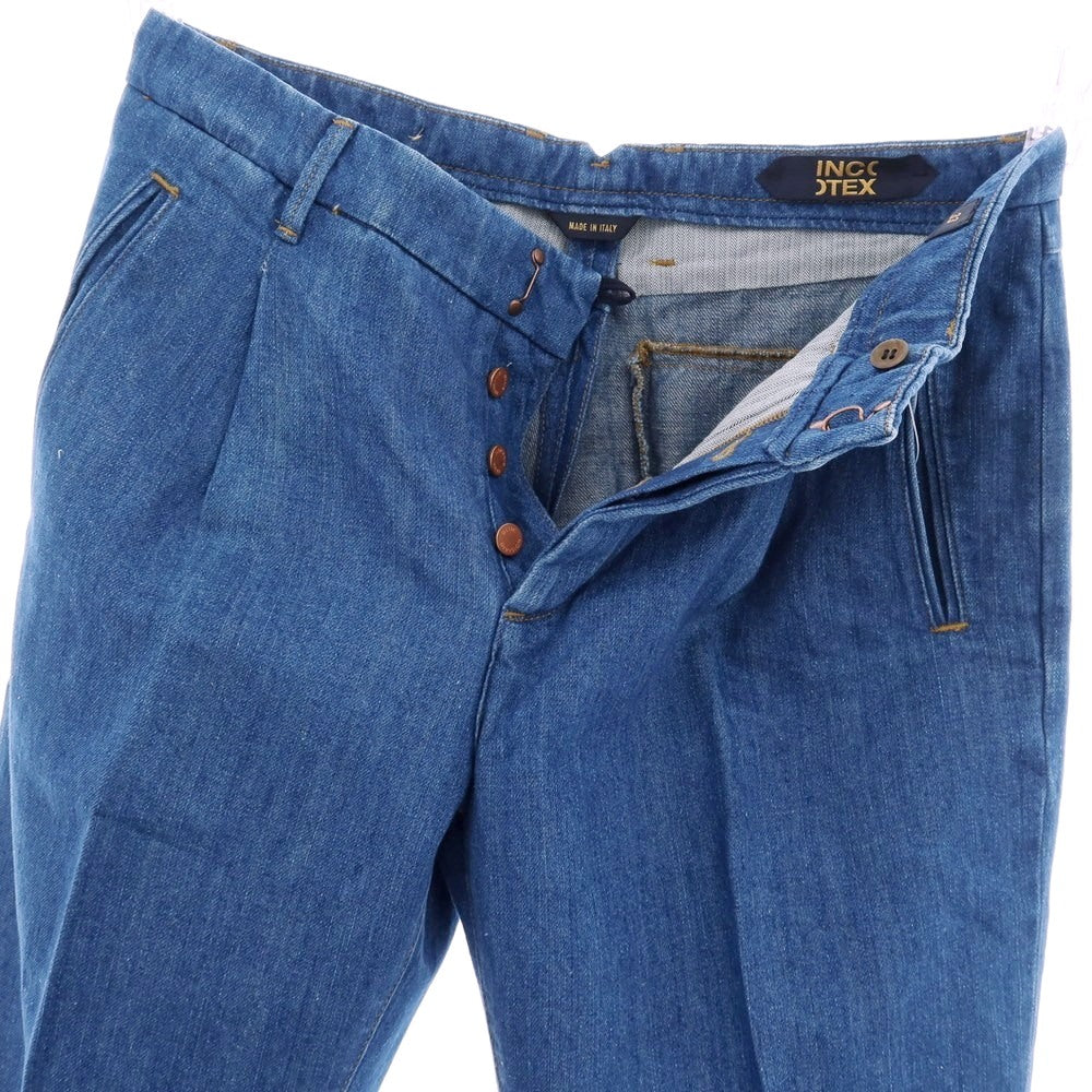 【新品アウトレット】インコテックス ブルーディヴィジョン INCOTEX BLUE DIVISION コットンリネン デニムパンツ ジーンズ ブルー【 33 】【 状態ランクN- 】【 メンズ 】